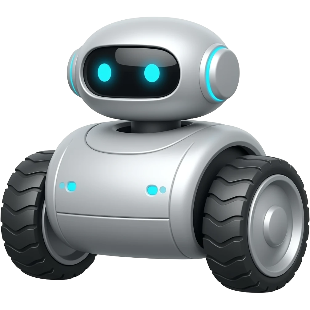 Wheeled robot with milimastic design emoji