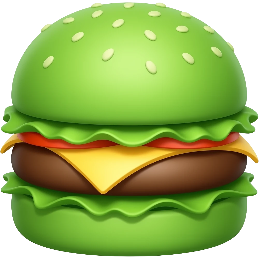 green veggie burger emoji