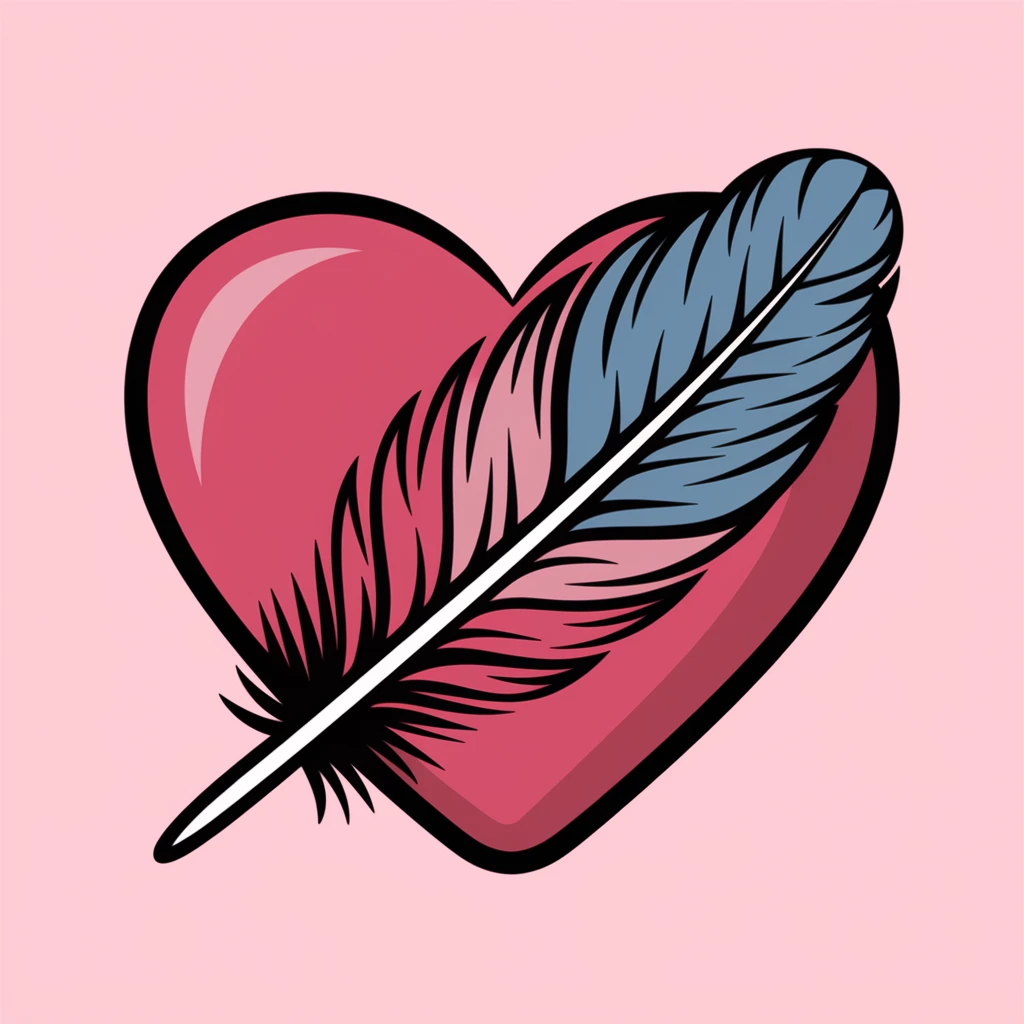 heart with a feather texture emoji