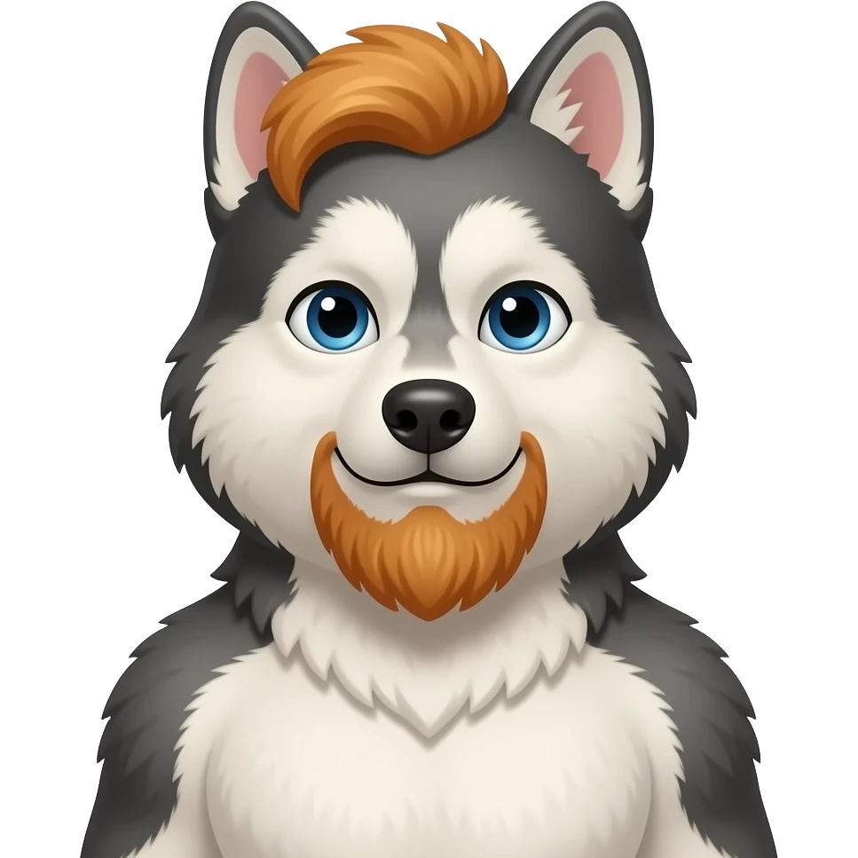 Shirtless ginger husky man with beard. emoji