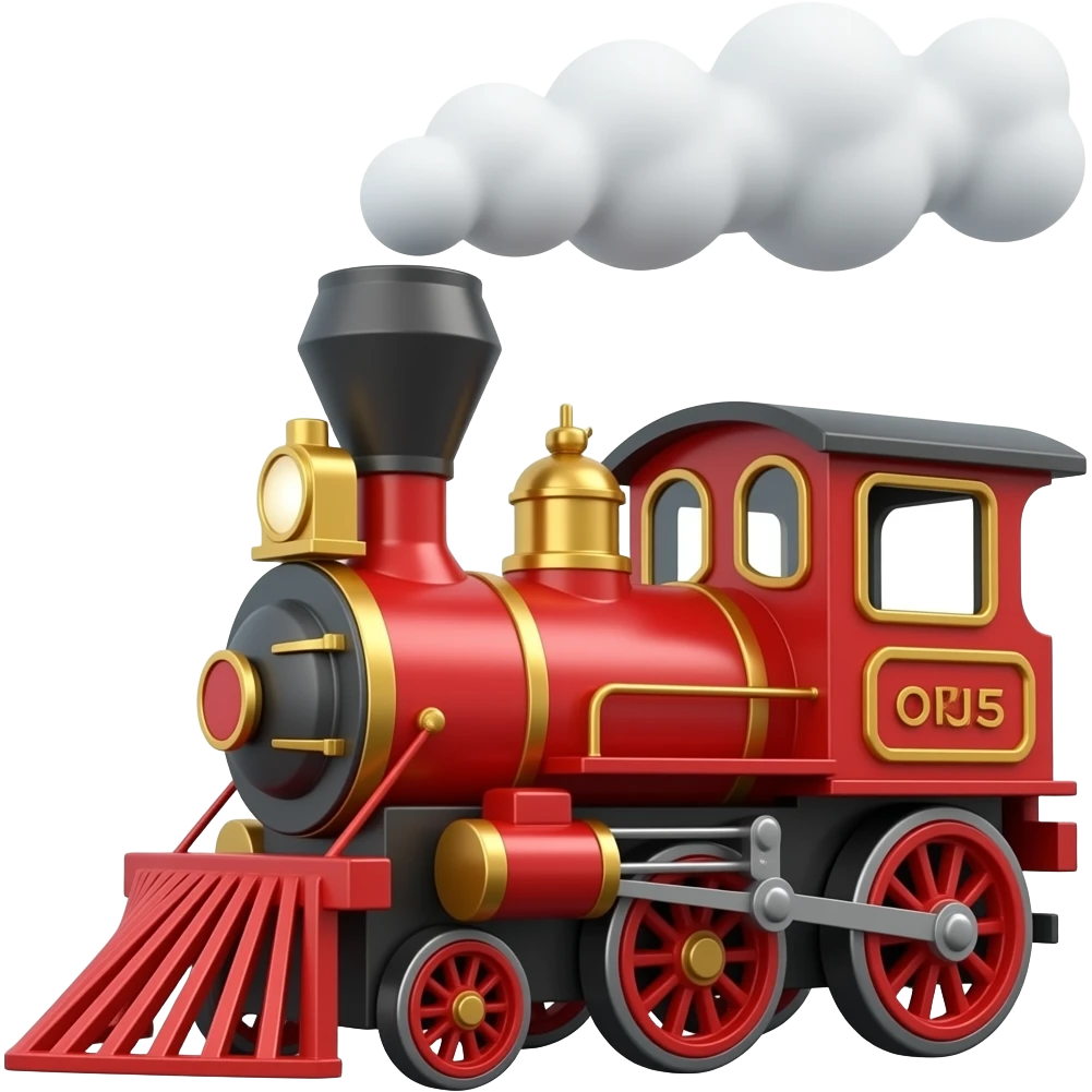 3d cartoon red steam locomotive emoji