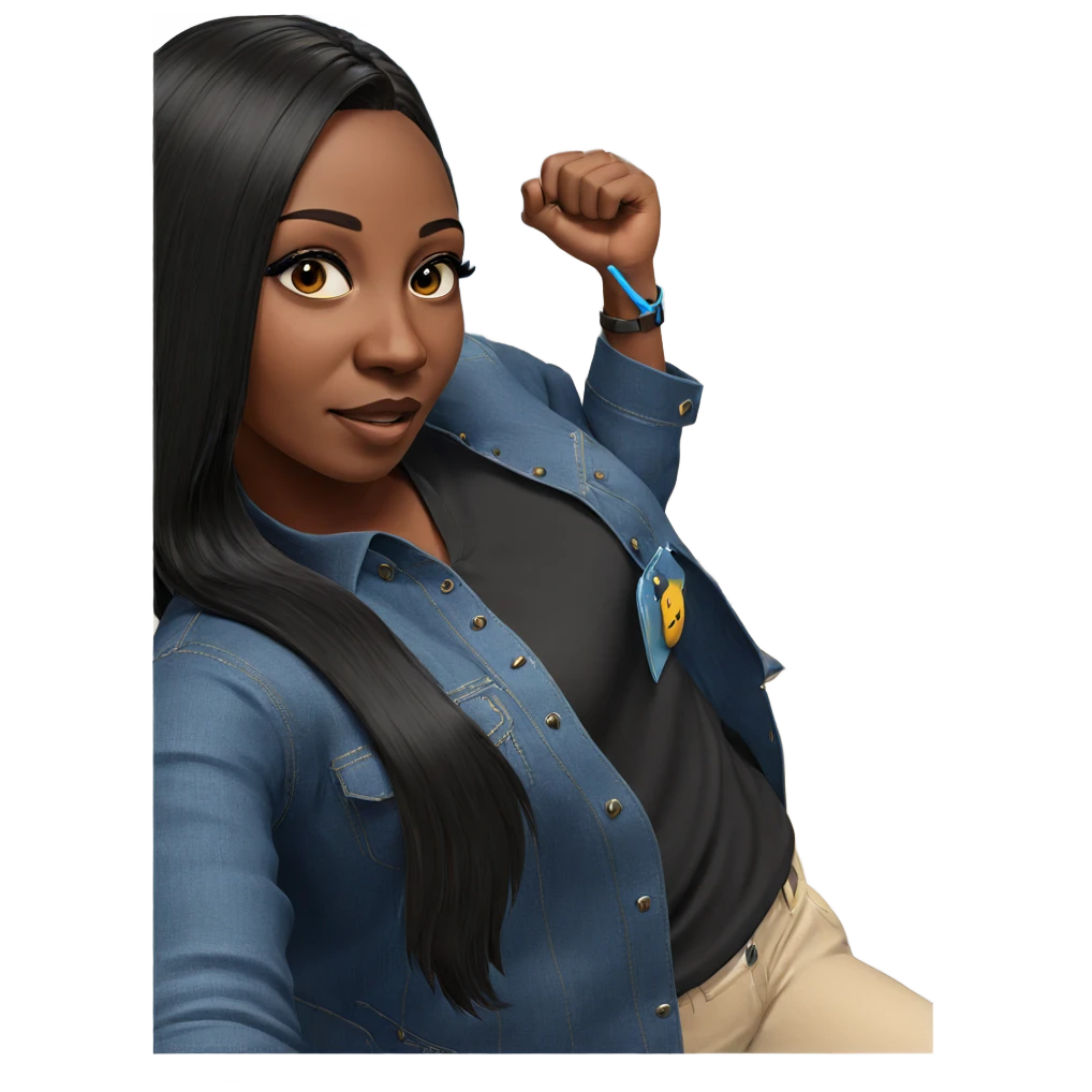dark skin girl in office emoji
