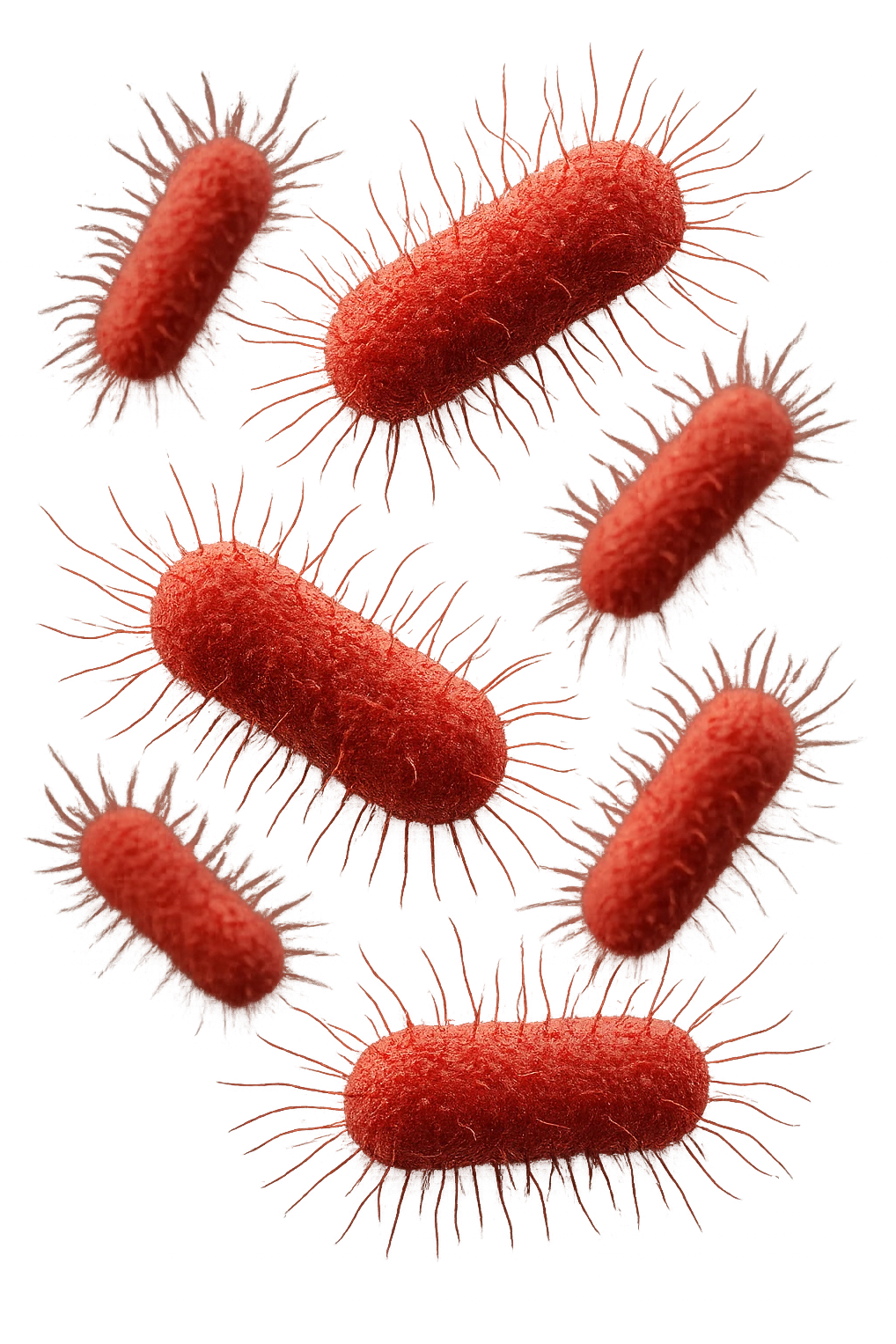 batteri intestinali anatomici realistici rossi fluttuano in aria, iperrealistico 4k emoji