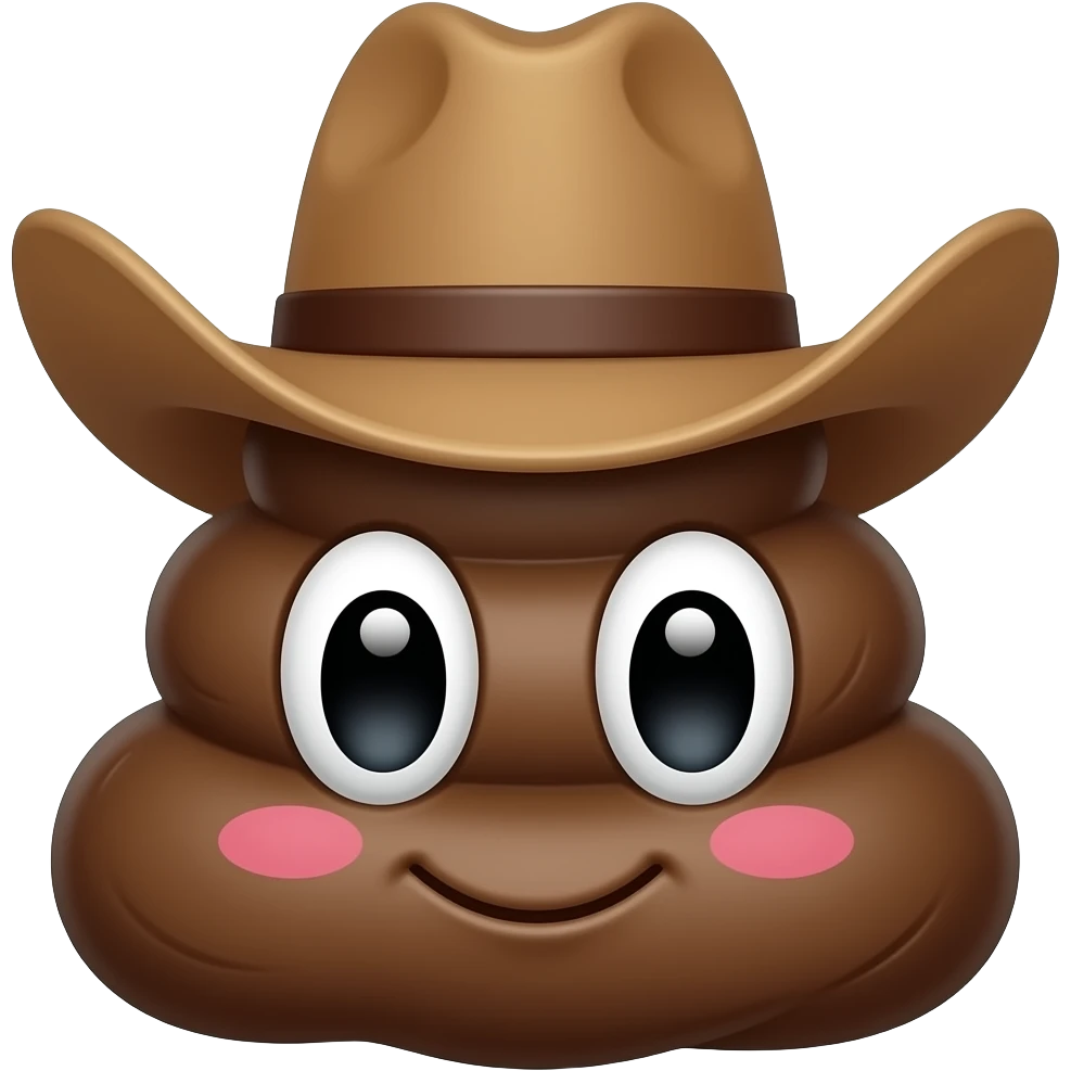 Cute 💩 with cowboy hat emoji