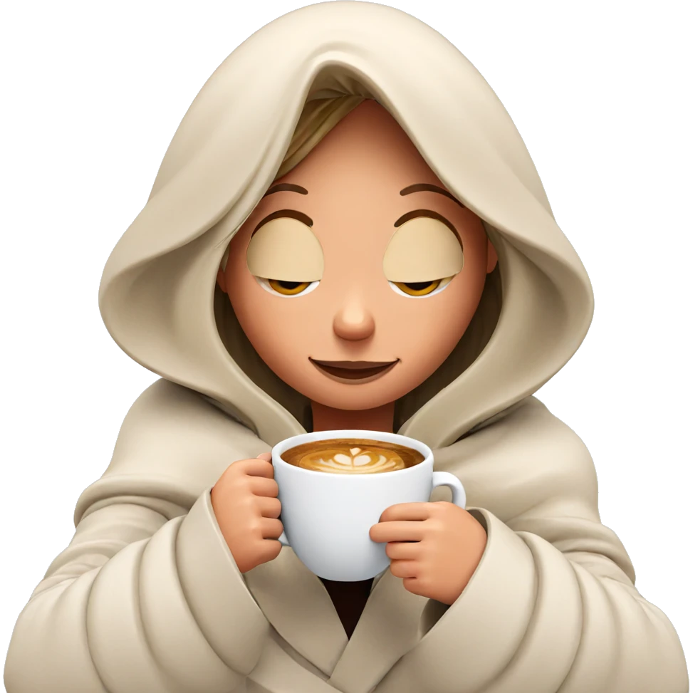 smiling girl enjoying coffee emoji