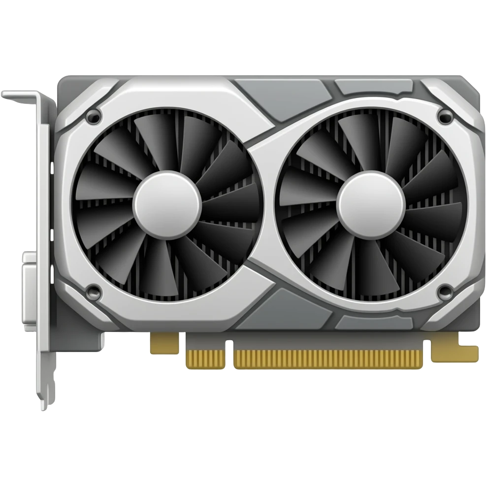 GPU 3d rectangular video card with two coolers emoji