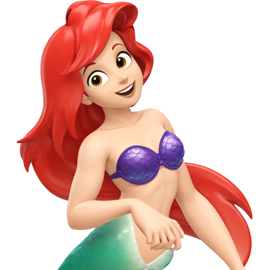 smiling mermaid with shell bikini emoji