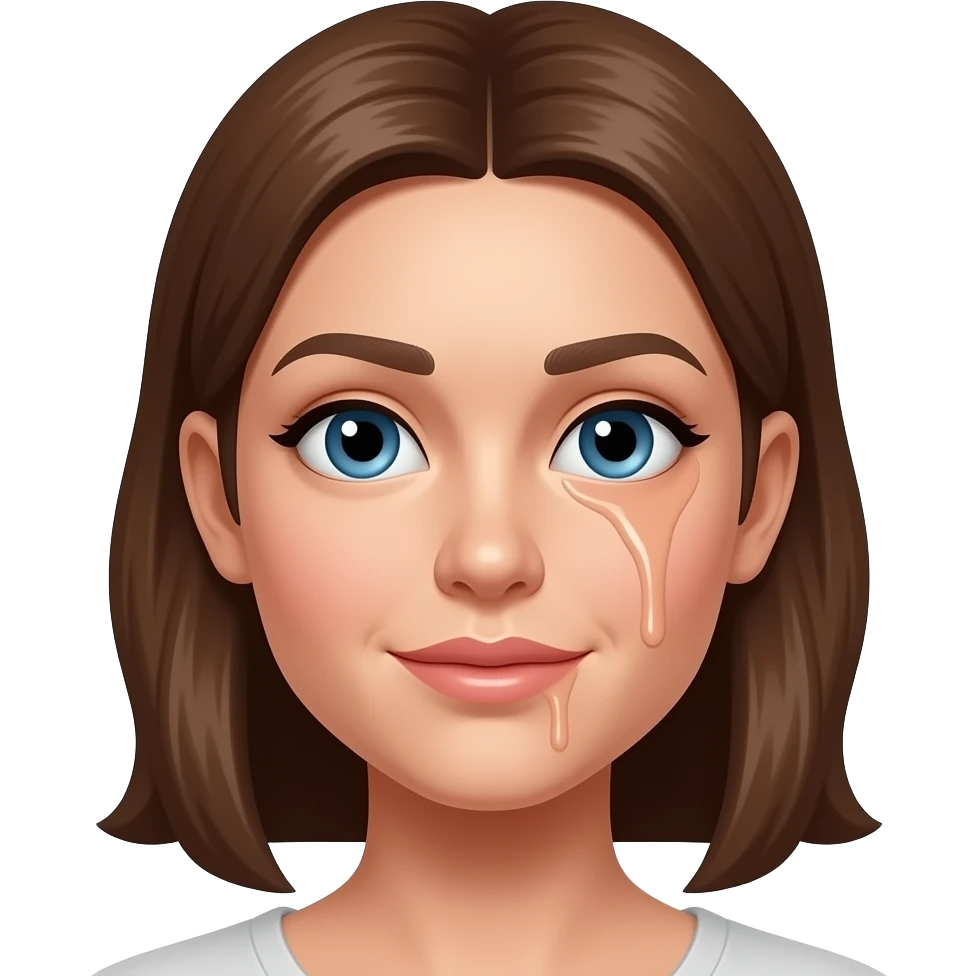 Woman with semen on her face emoji