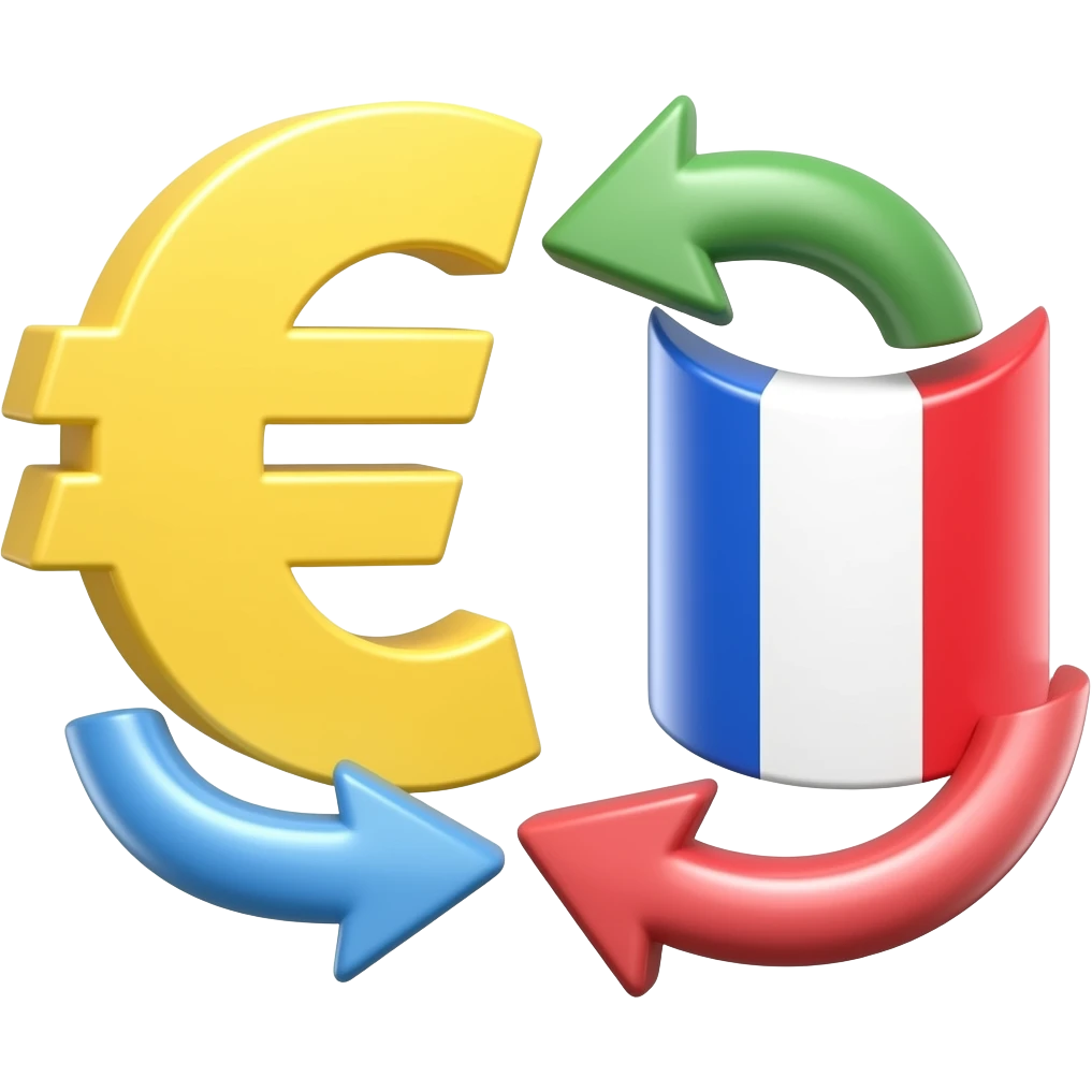 конвертер валют, стрелки между евро и франком (animated currency swap, emoji