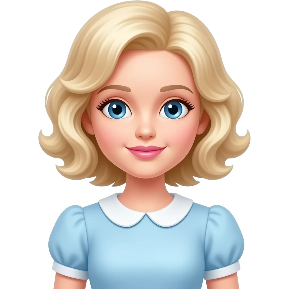 Blonde Porcelain doll emoji