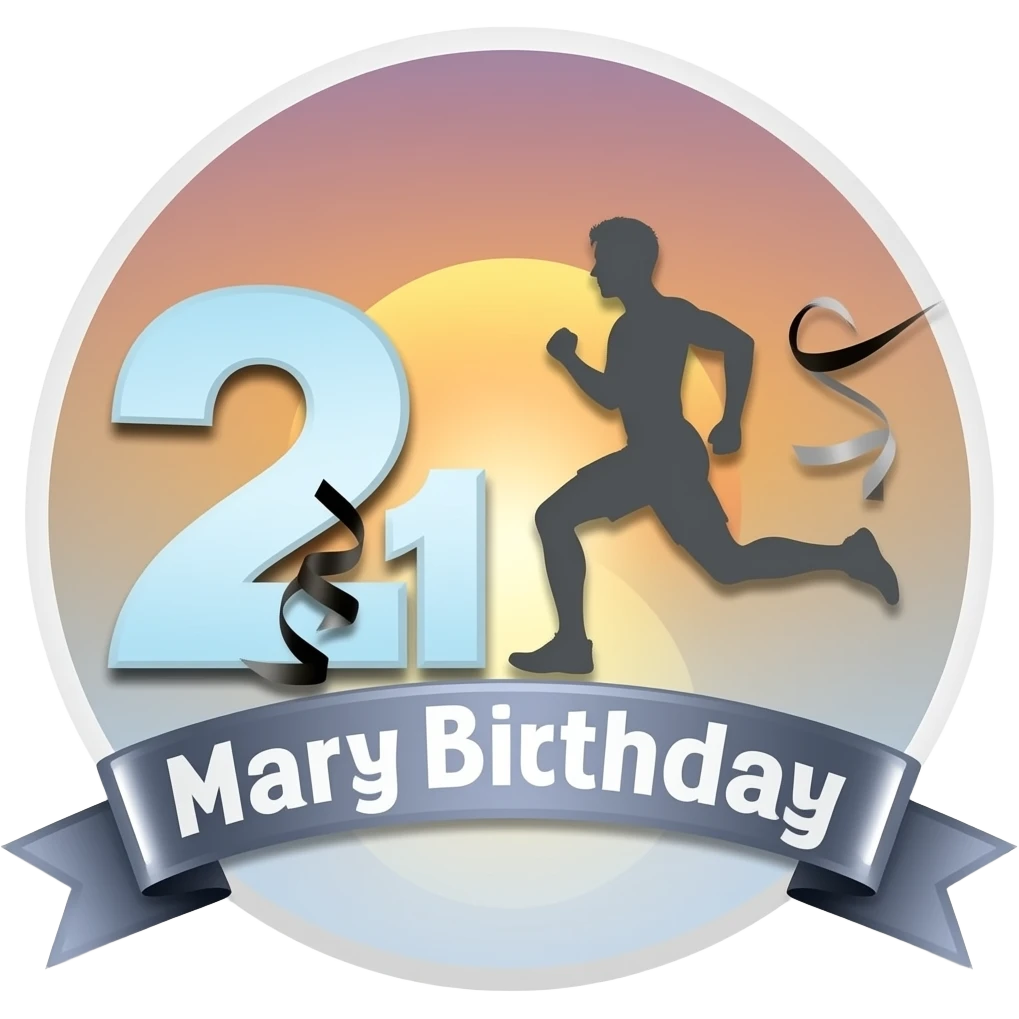 Mayra’s 21st birthday 5k run/walk logo emoji