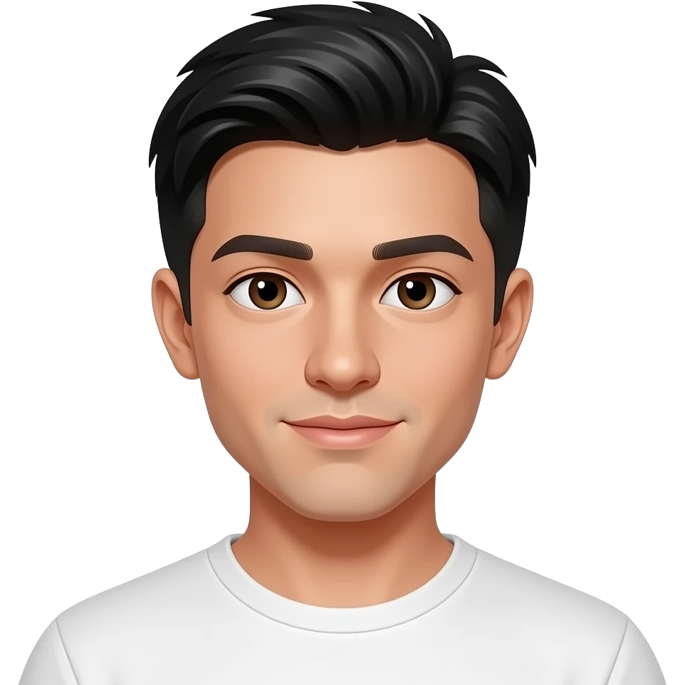 17-18 yaş buğday ten siyah kısa uzunlukta saçlı kahverengi gözlübir erkek oluştur emoji