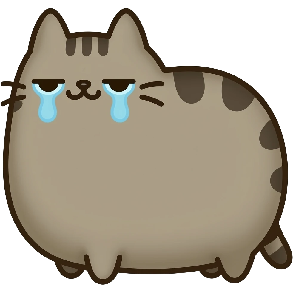 Tired pusheen emoji
