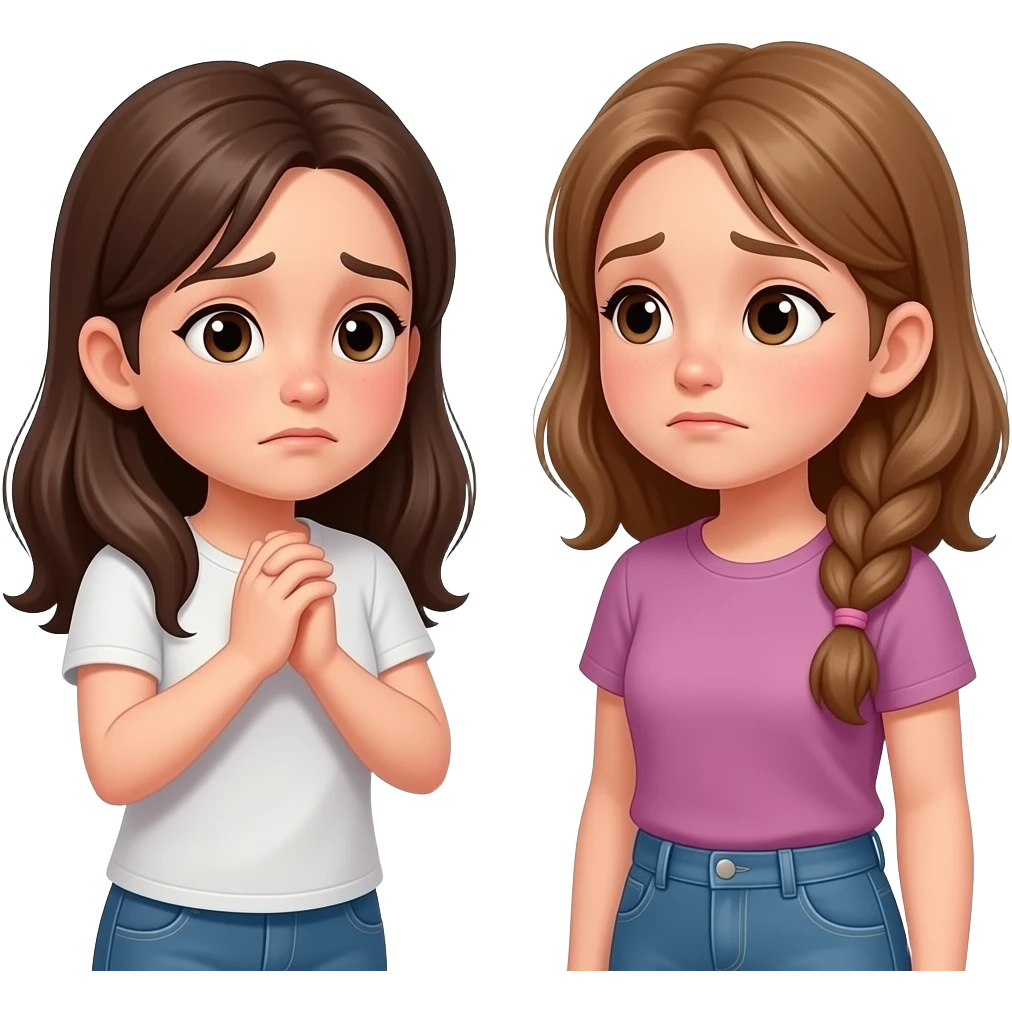 a girl pleading another girl to be my firend emoji