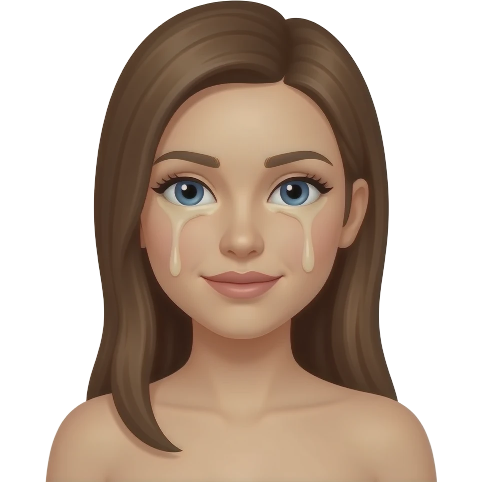 Naked women with cum on the face emoji