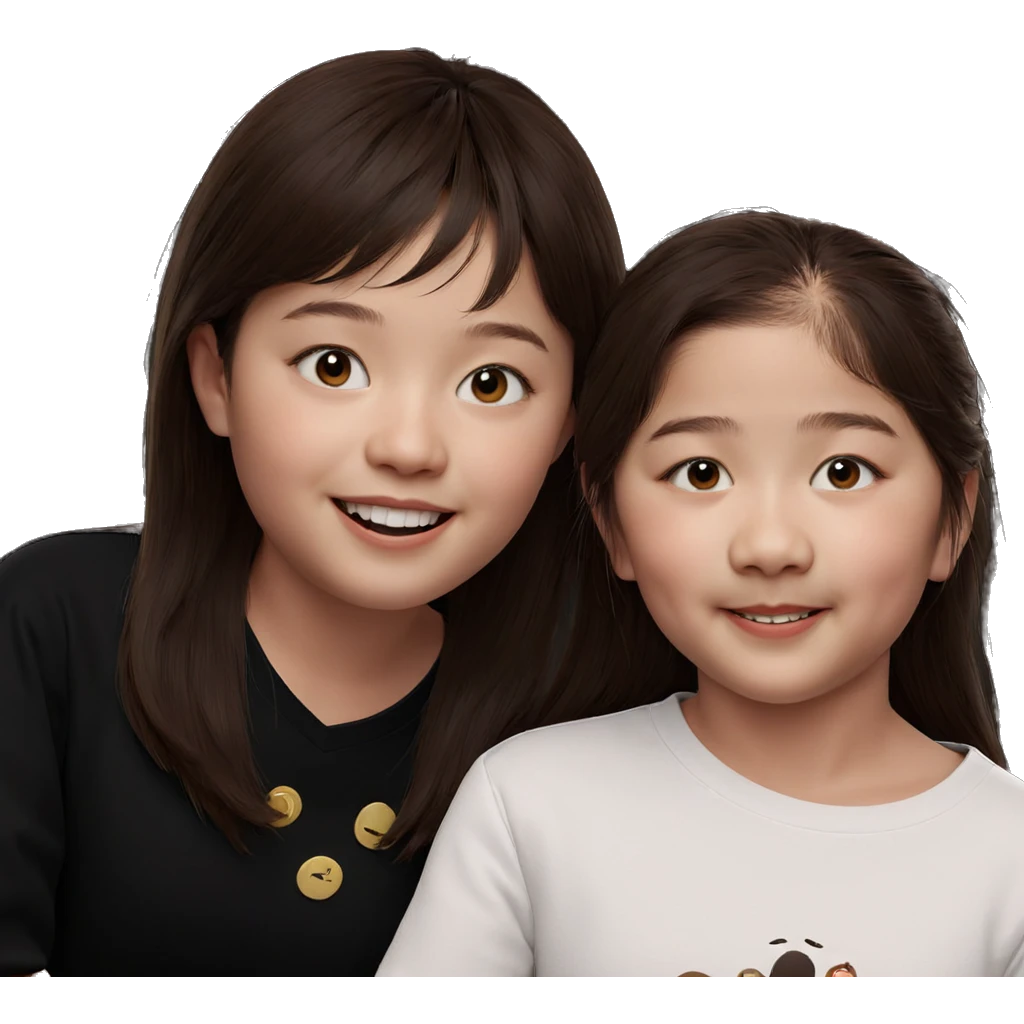 smiling girls with brown hair emoji