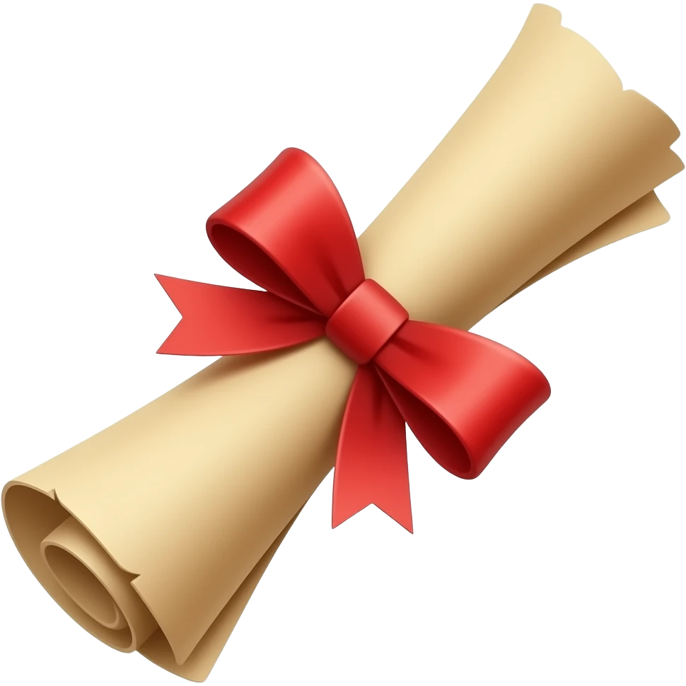 scroll with red bow emoji