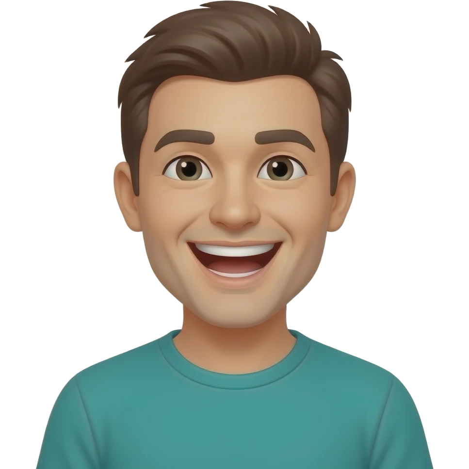 silly teal laugh emoji