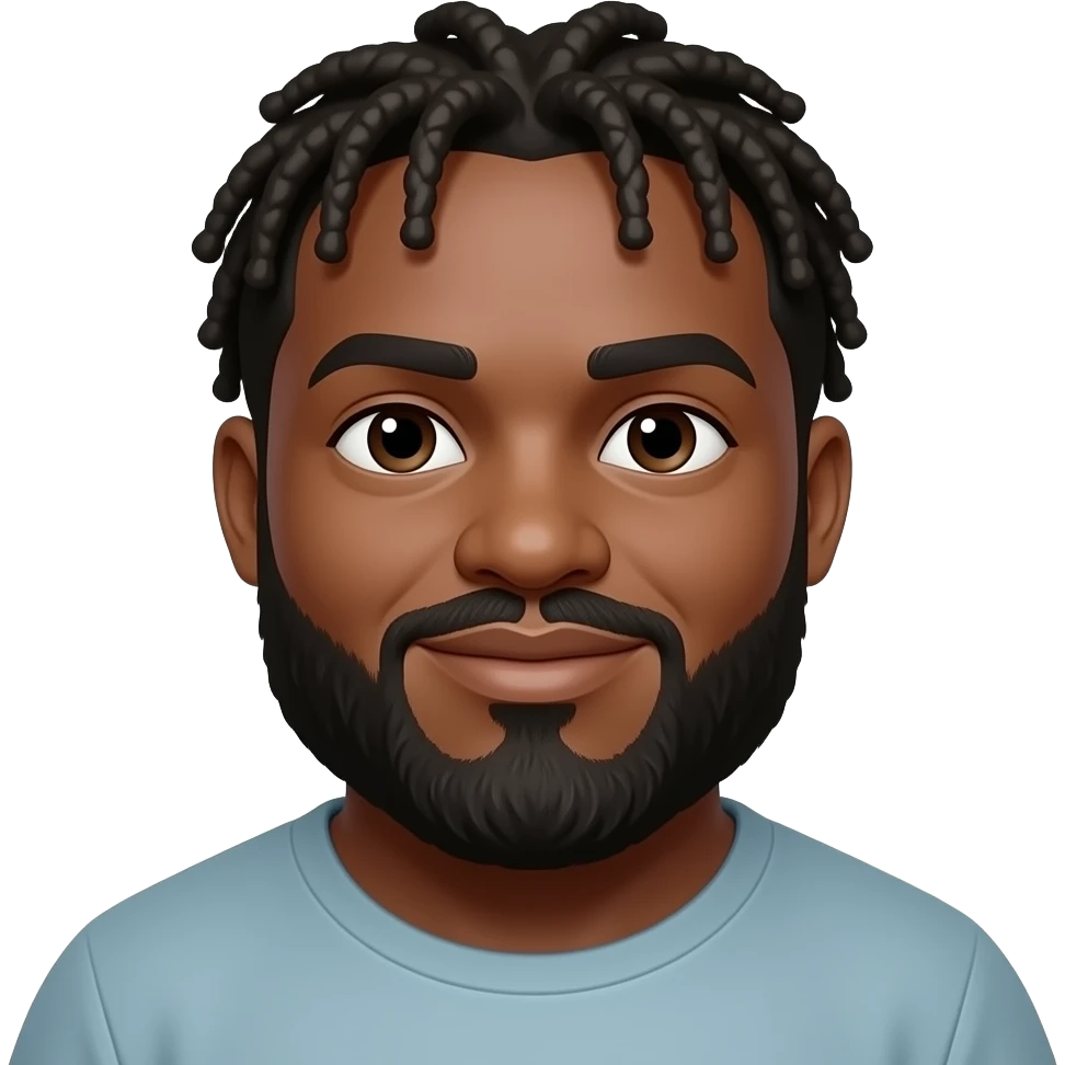 Fat black man with a beard and locs emoji