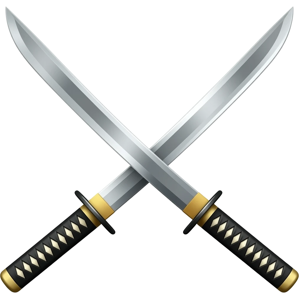 Make a dual katana like this 👉⚔️ emoji