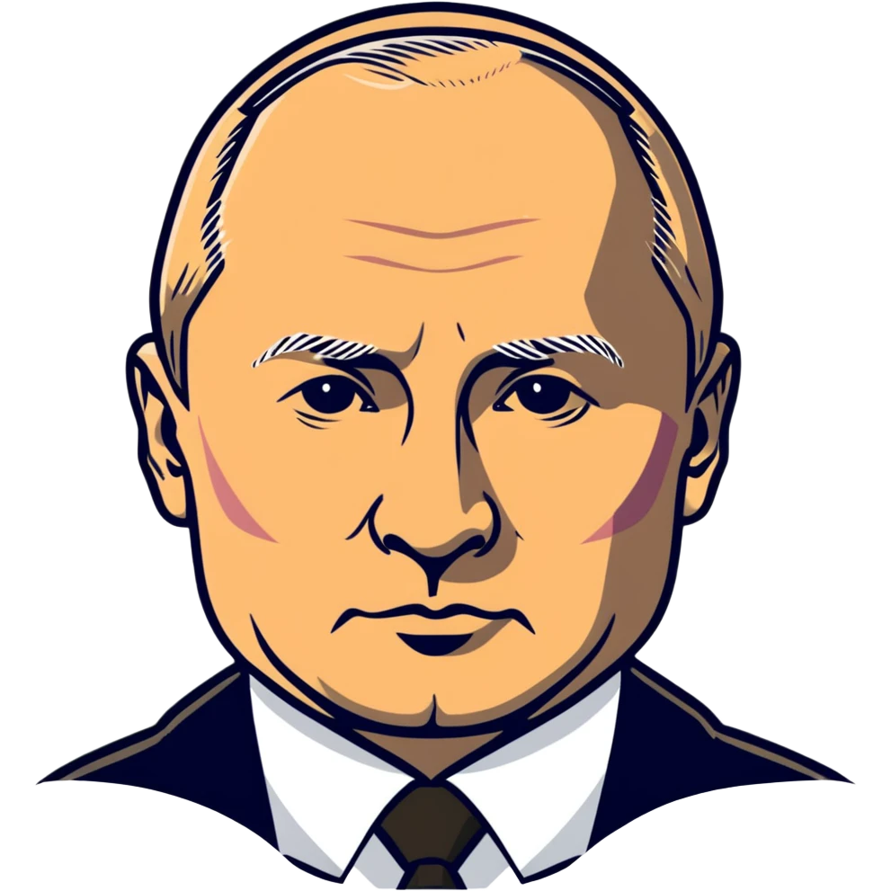Vladimir Putin, Russian president, with serious face emoji