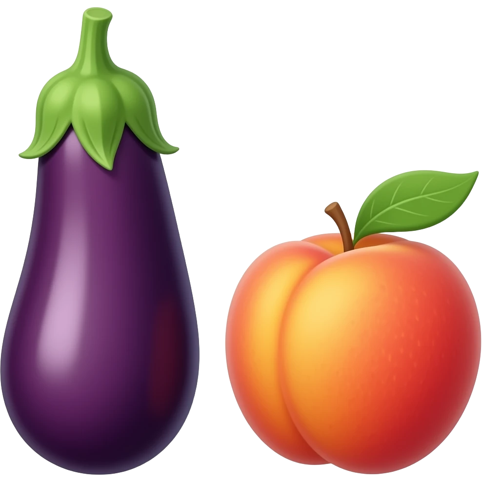 aubergine perzik emoji