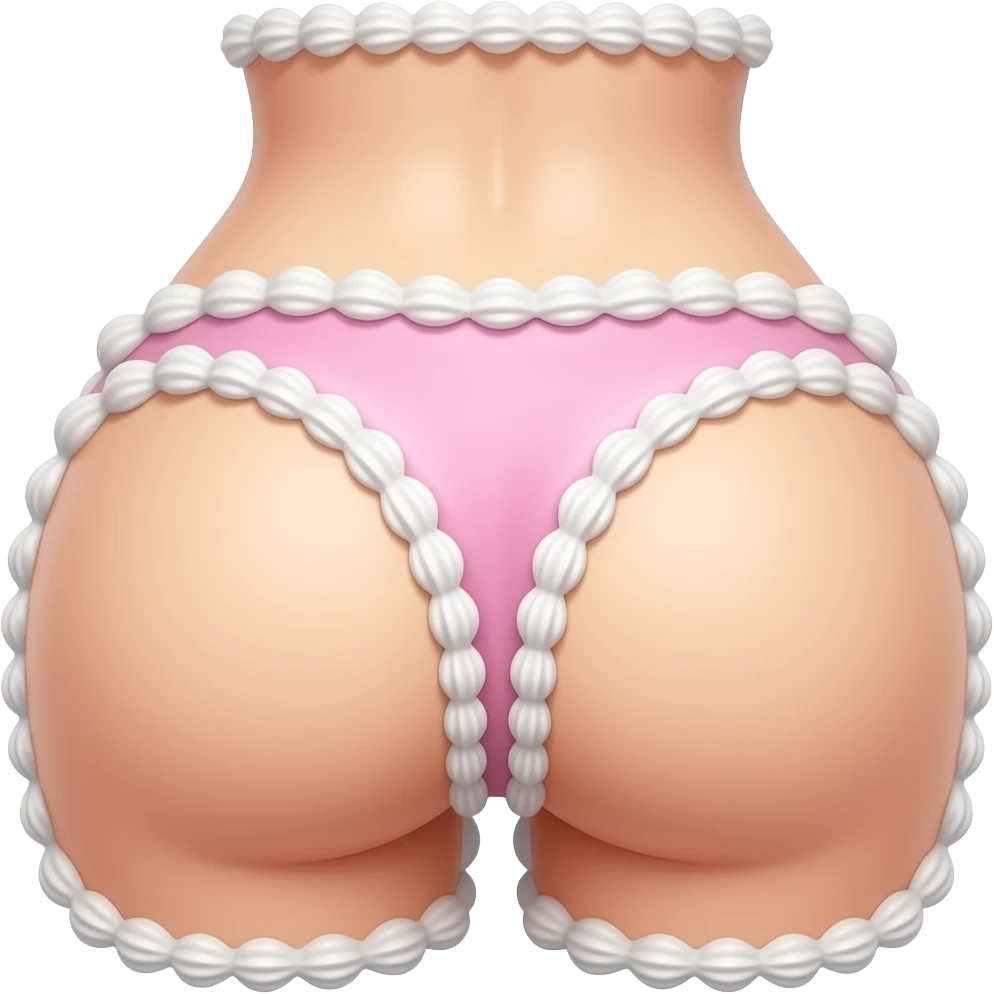 A birthday cake in the shape of a woman’s reare emoji