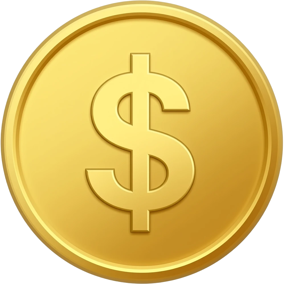gold coin, silver coin, bronze coin (dollar) emoji