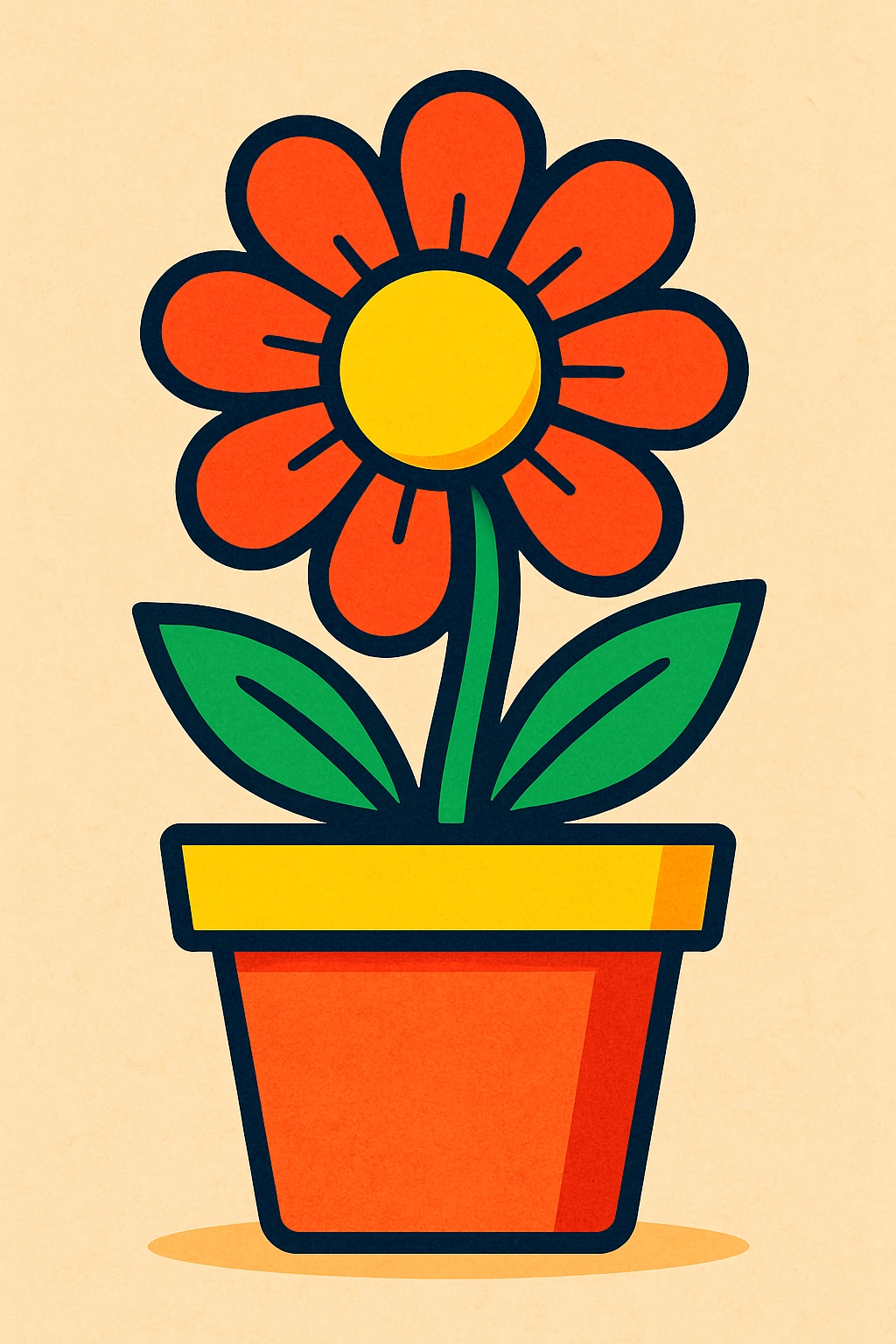 flowerpot vibrant cartoon style emoji