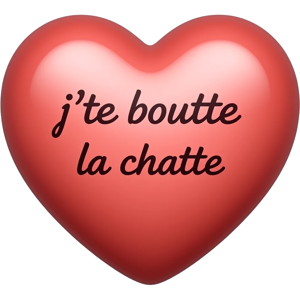 CEn changeant la police  Un cœur avec écrit « j’te bouffe la chatte» à l’intérieur le plus réaliste emoji