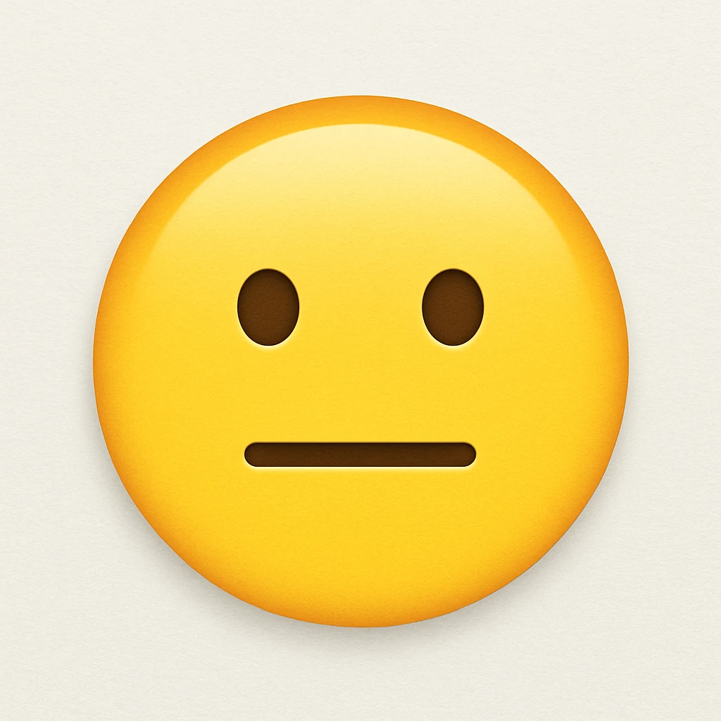 yellow face with neutral expression emoji