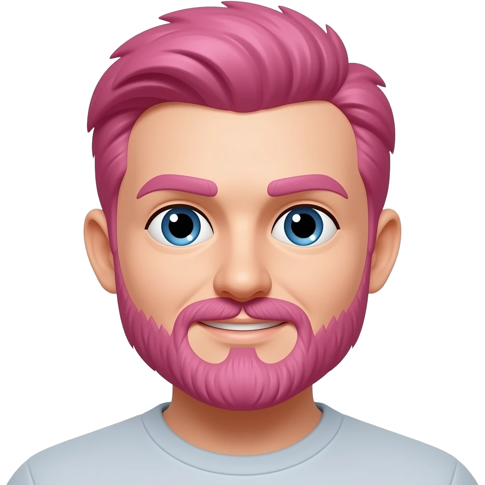 Pink Facial Hair emoji