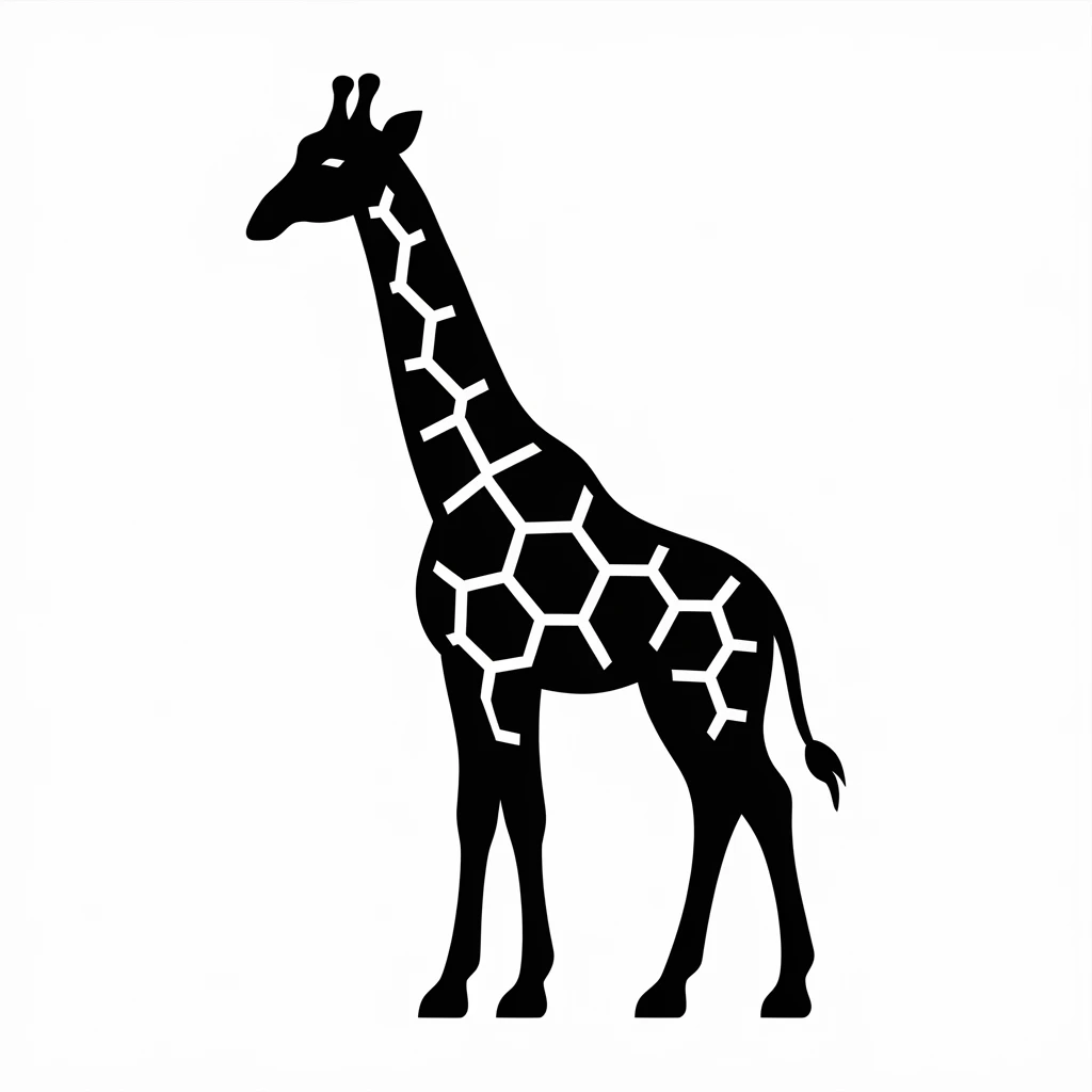 Giraffe icon black silhouette emoji
