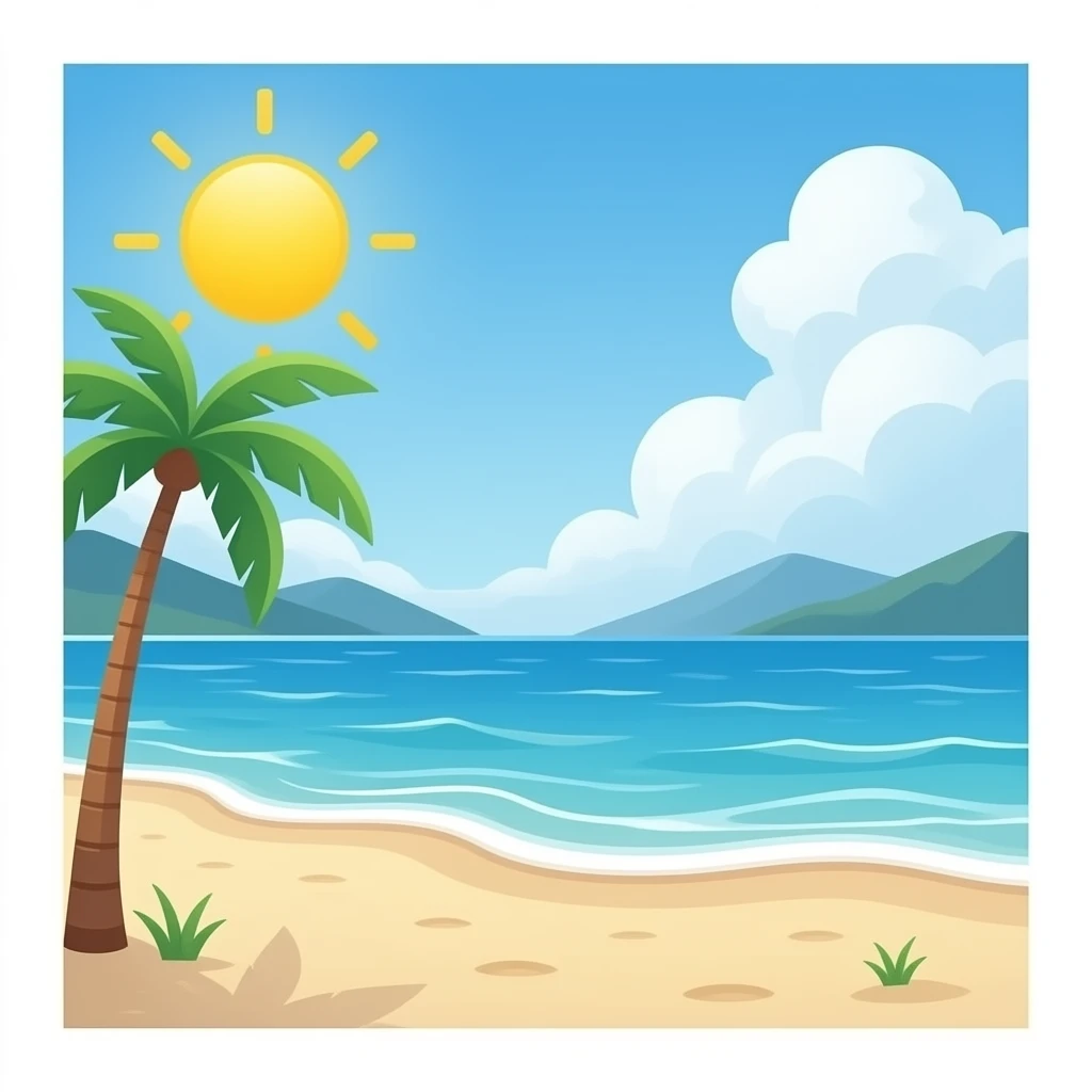 CREA UN EMOJI DE PLAYA EN PNG emoji