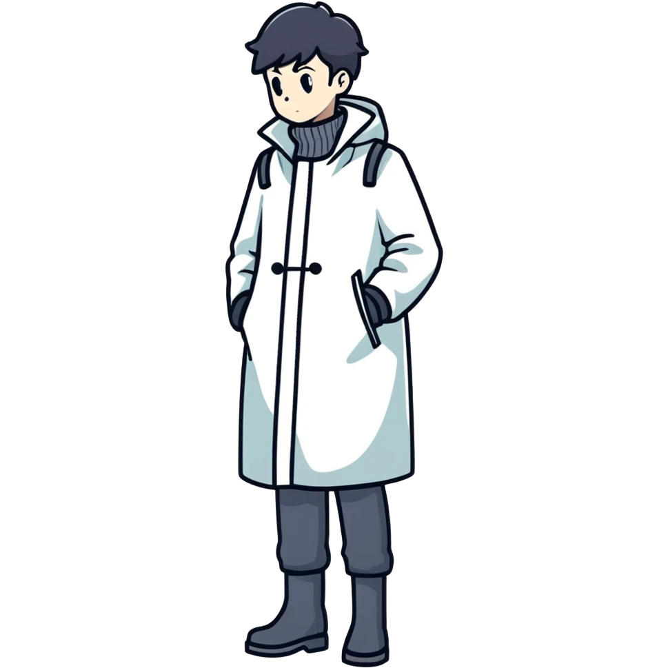 A gusty wearing a coat, gloves, and pants emoji