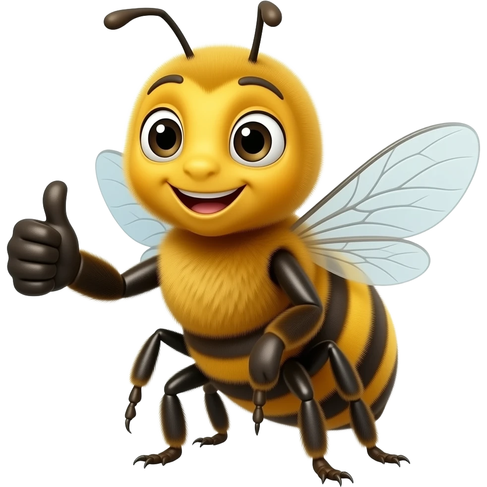 bee with thumbs up pose emoji
