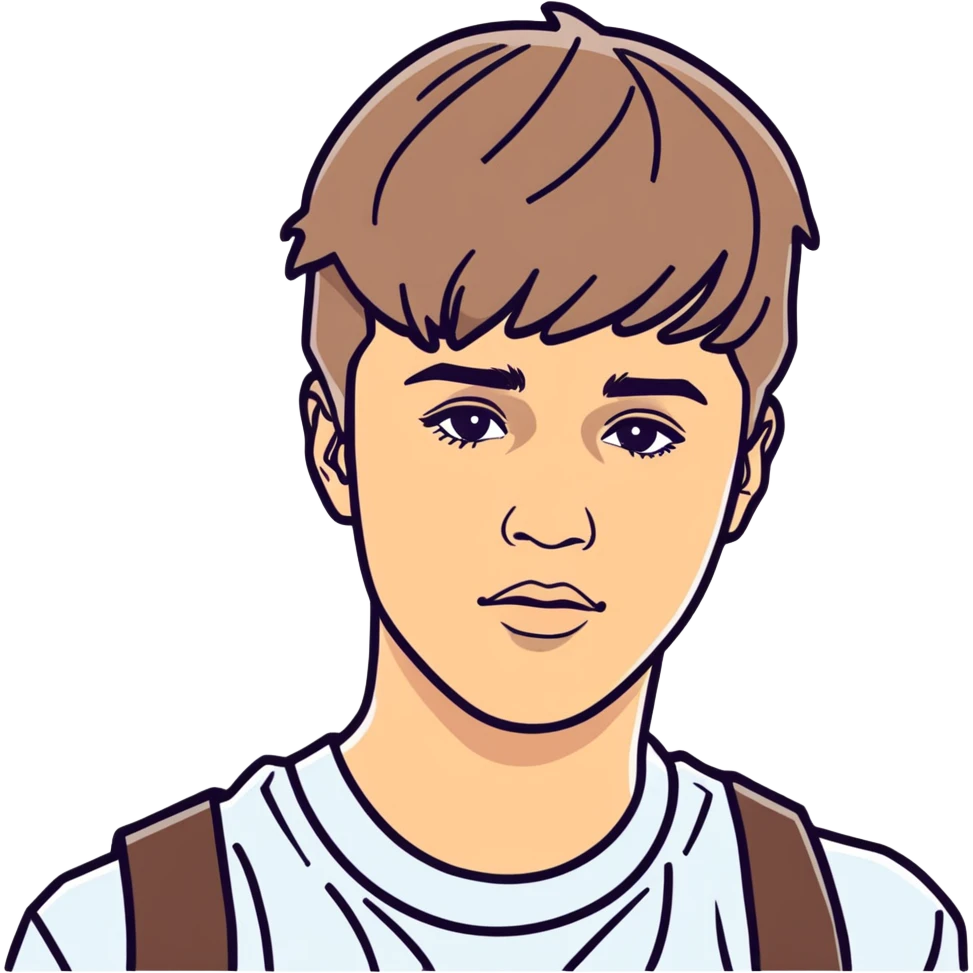 2022  Justin bieber,  canadian singer & musician , hyperrealistic, mirco-detailed, vivid and natural colors, still life, portrait sticker design
 Must be 8k hd, 8000x8000px resolution. Must use very thin transparent smooth lines emoji