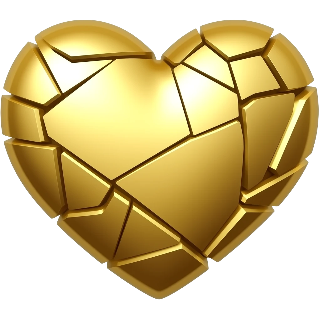 Gold broken heart emoji