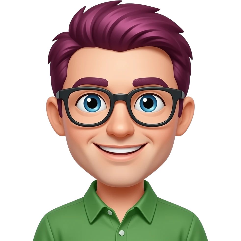 Create one hot dark pink and green nerd emoji. emoji