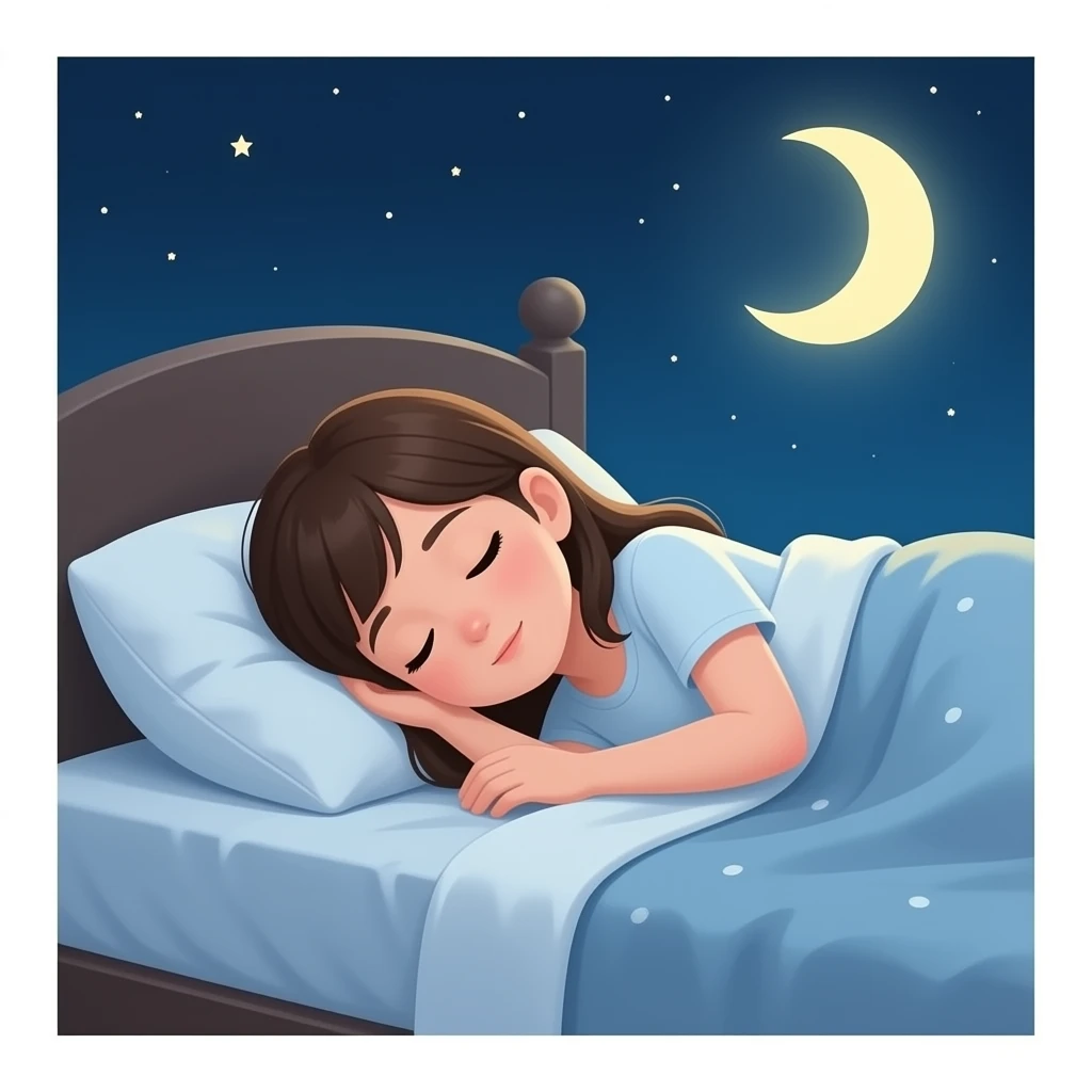 Bir yatak var üstünde uyuyan kız emoji