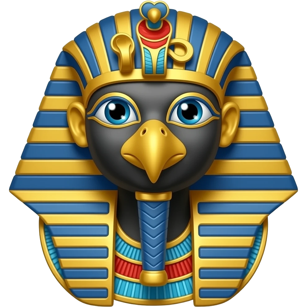 egyptian god horus with falcon face, eye of horus emoji