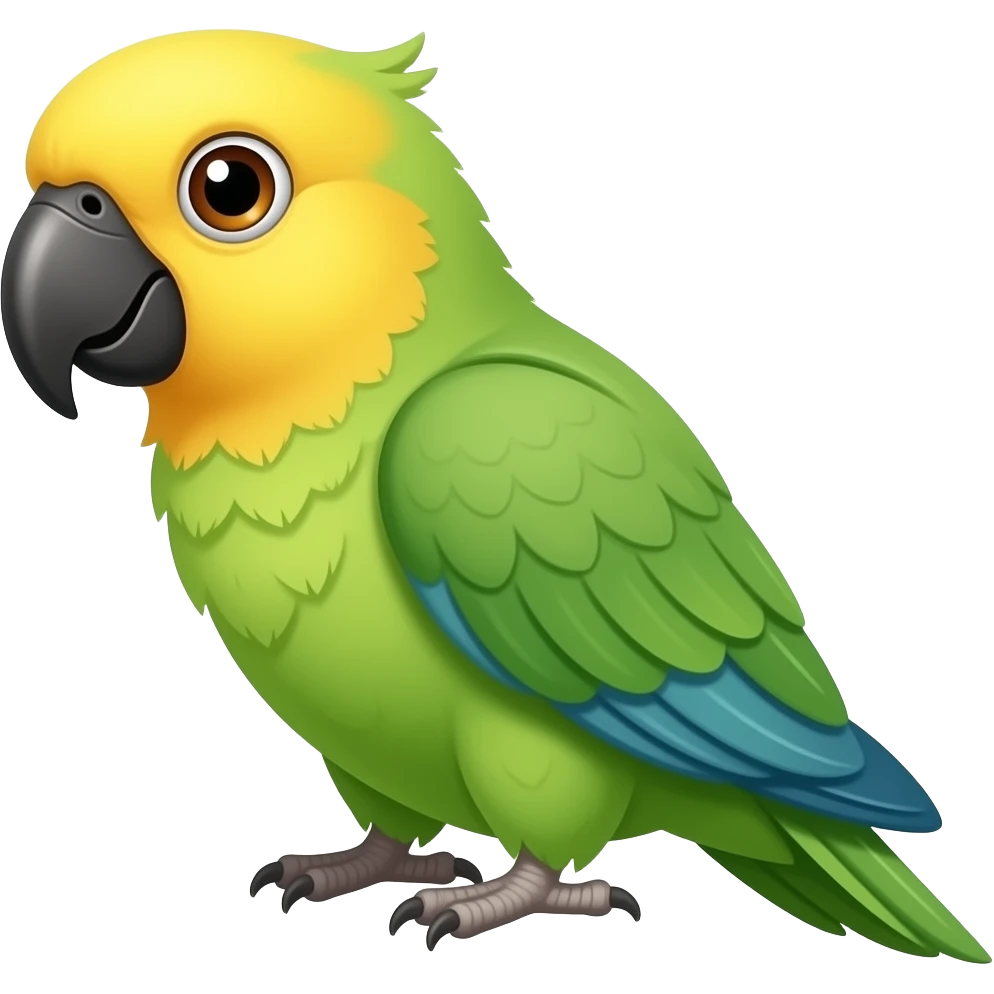 Perico amarillo con verdei emoji