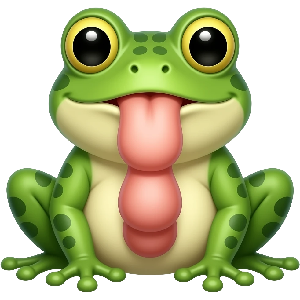 A frog with a big human penis emoji