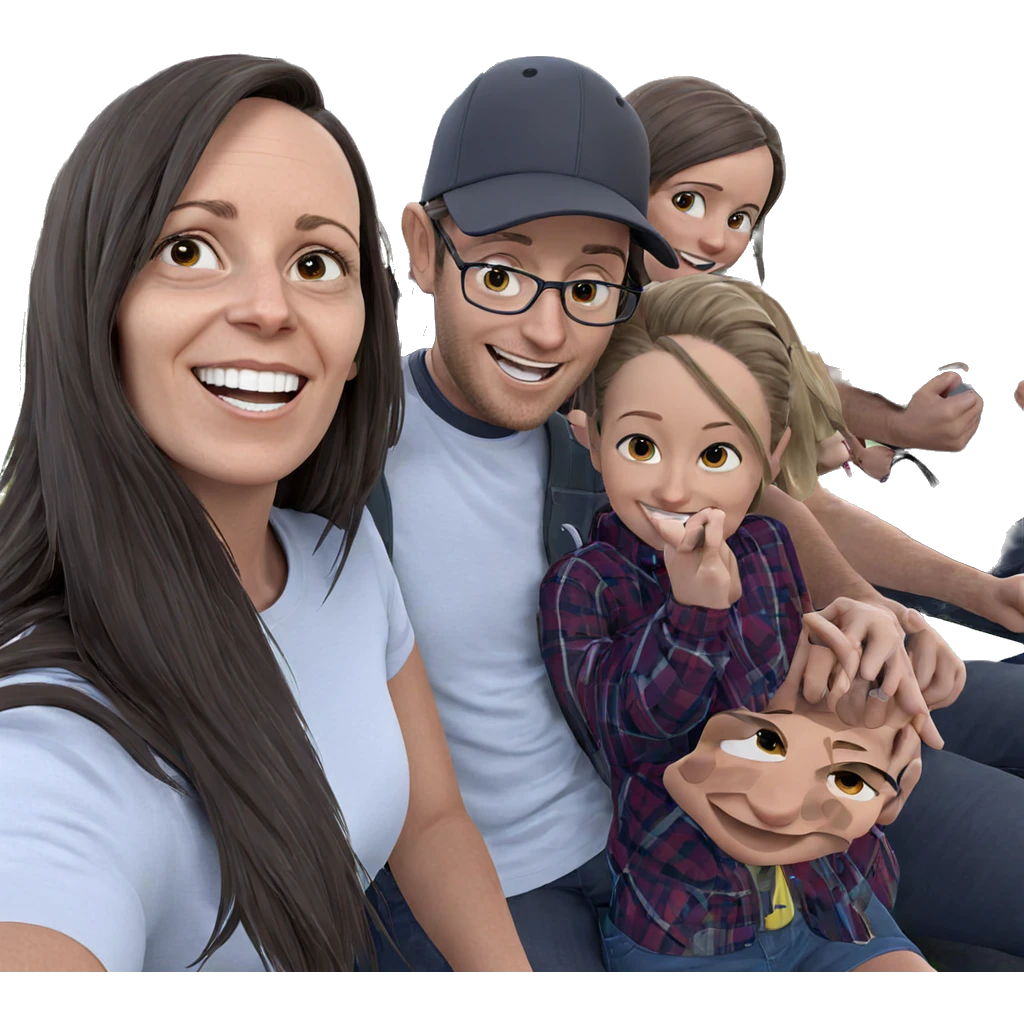 happy outdoor group moment emoji