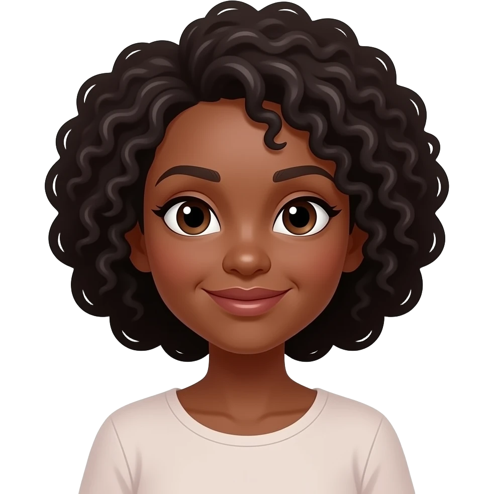 cartoon character of a dark skin colour lady sitting emoji