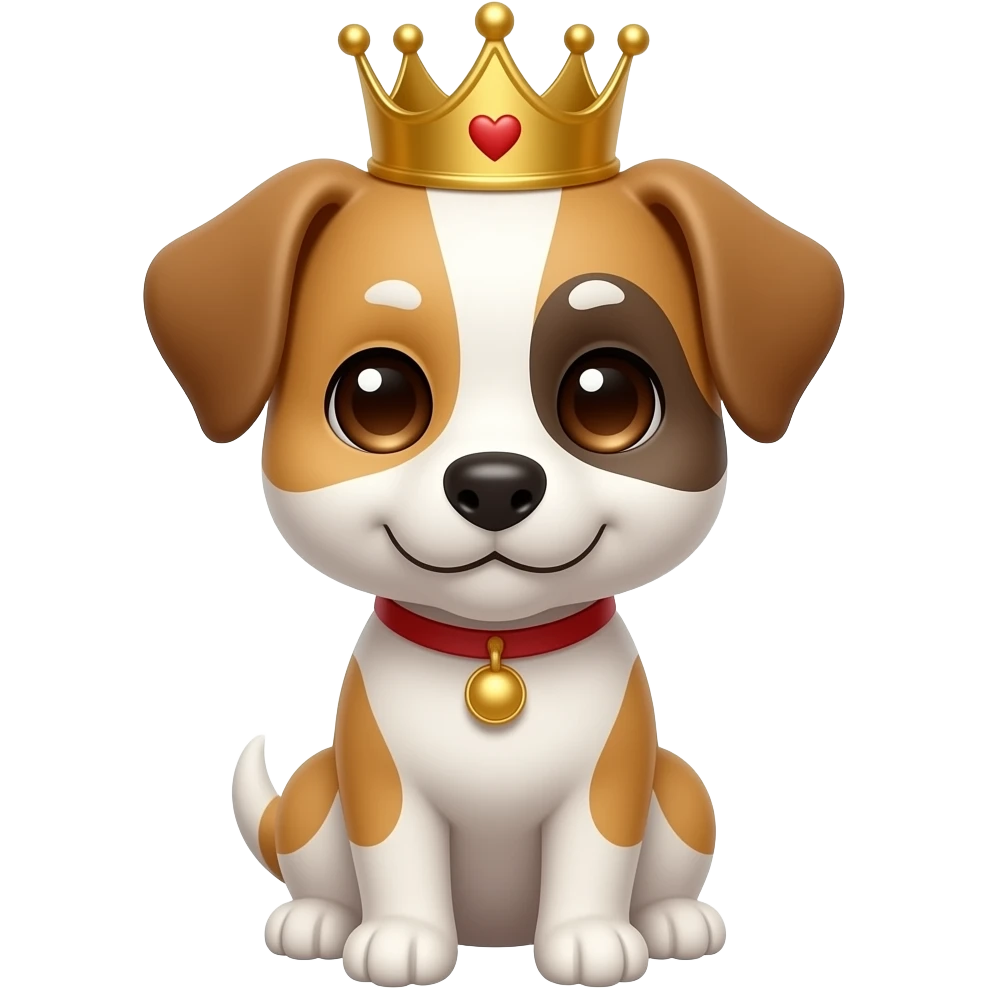 Puppy with heart eyes and a crown emoji