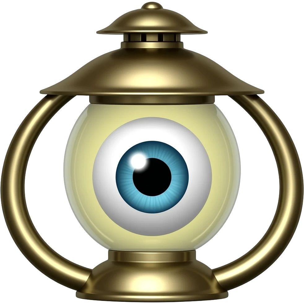 A lantern with one big eye emoji