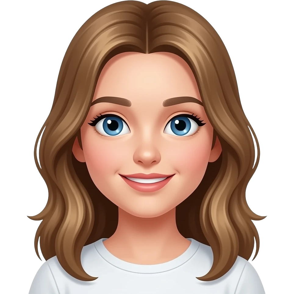 Brown blonde hair blue eyes girl emoji emoji