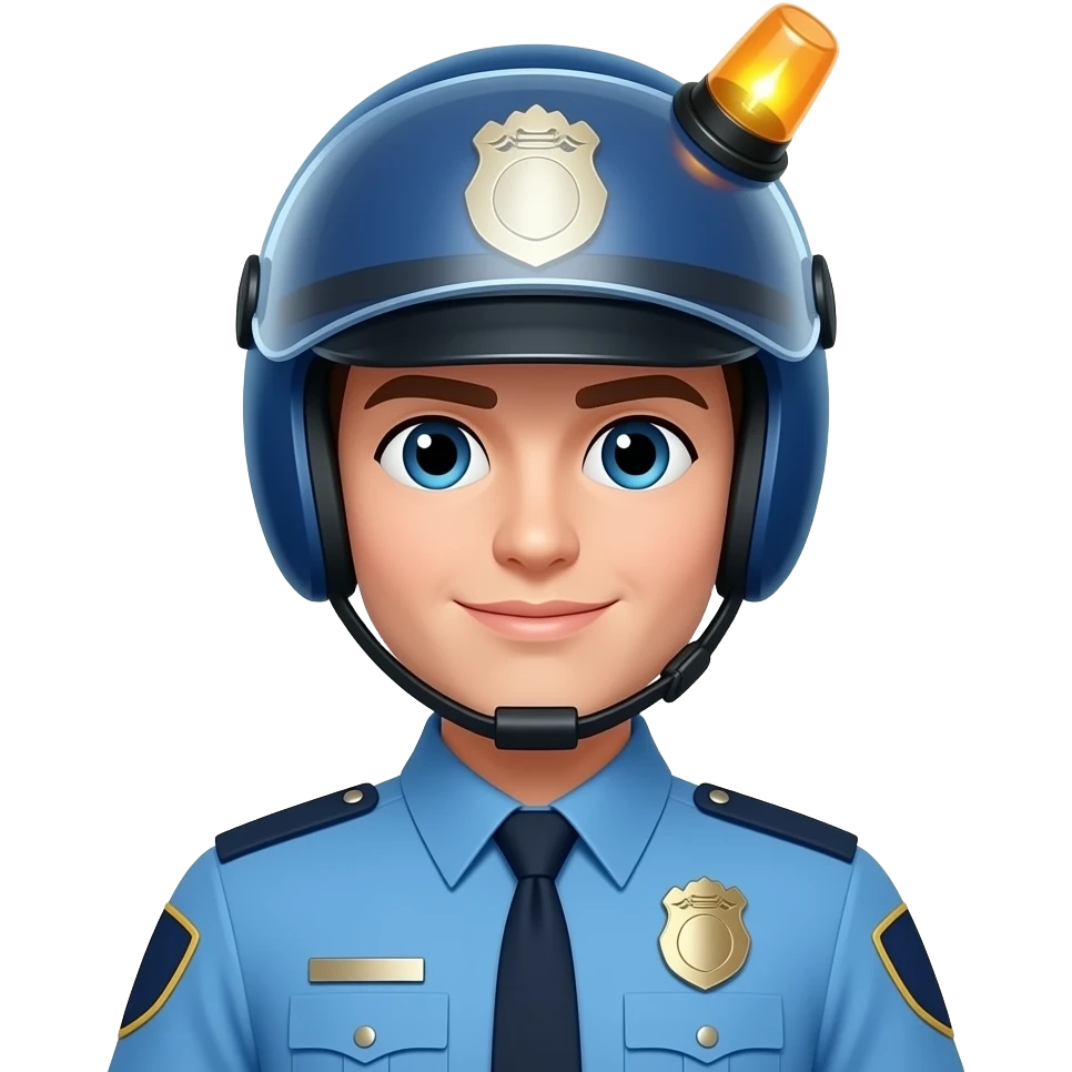 Police officer with siren helmet emoji