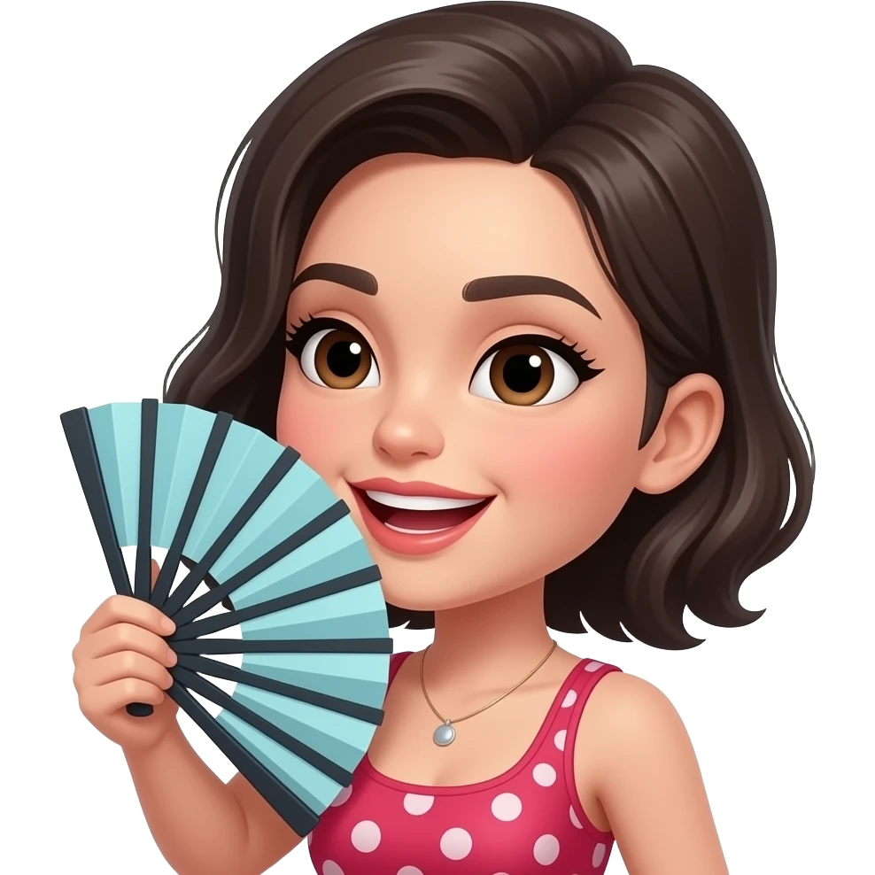 Emoji who biting down on finder like she is flirting (dark hair & eyes) emoji